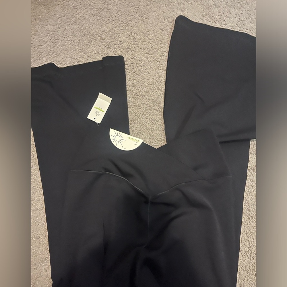 Aerie black flare cross over leggings